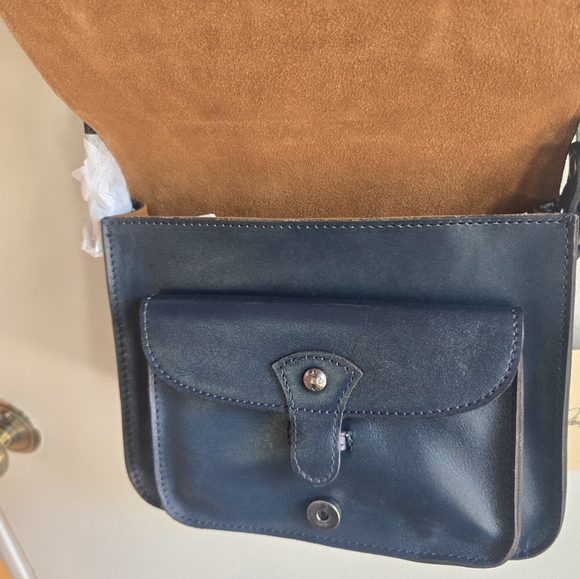 Patricia Nash Ilina Carribean Blue Embossed Blue Leather Crossbody Bag NWT - Picture 2 of 10